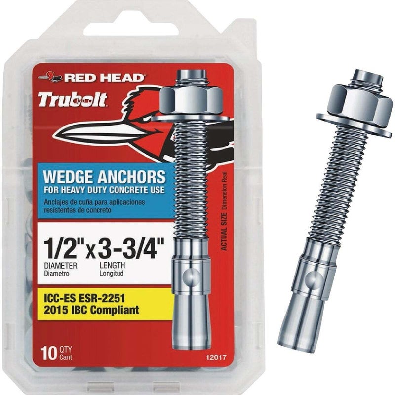 Red Head 1/2 in. x 3-3/4 in. Wedge Anchor 10CT - Image 3